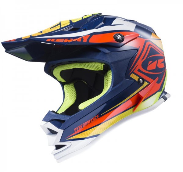 PERFORMANCE Helm Erwachsene Dunkelblau Orange Limettengrün