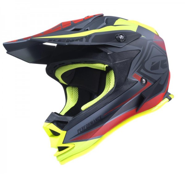 PERFORMANCE Helm Erwachsene Schwarz Rot Gelb