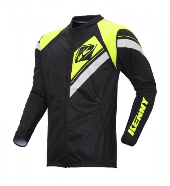 ENDURO Reißverschluss Sport-Jacke Schwarz Neongelb